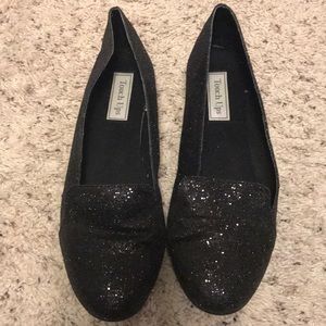 Black Glitter Flats